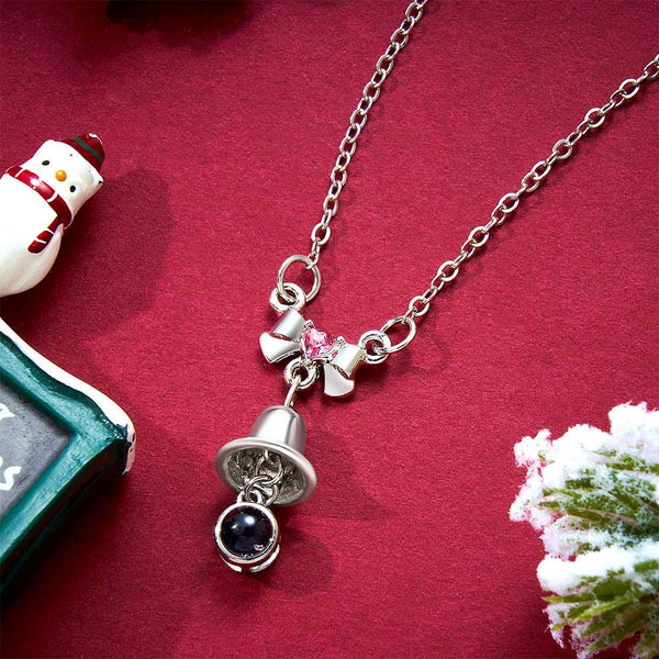 Custom Christmas Bells Necklace with Photo Inside