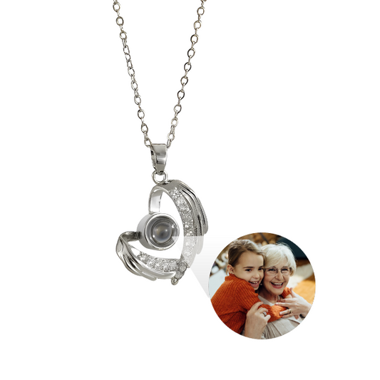 Wings of Devotion Necklace with Hidden Photo