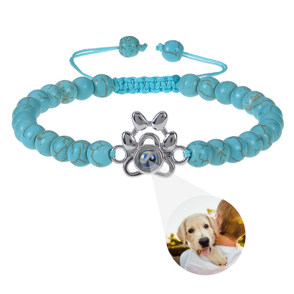 Personalized Paw Photo Beaded Bracelet