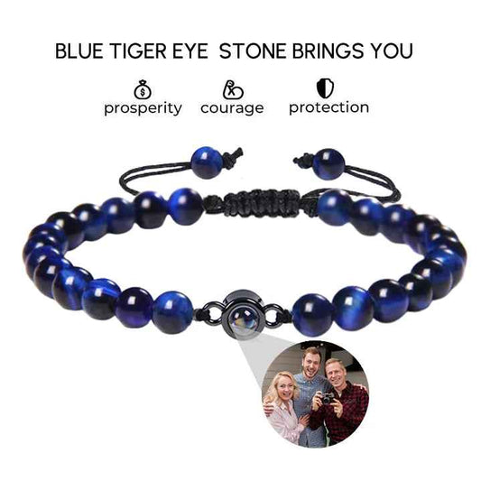 Green Tiger Eye Bracelet Personalized Photo Projection Bracelet (Copy)