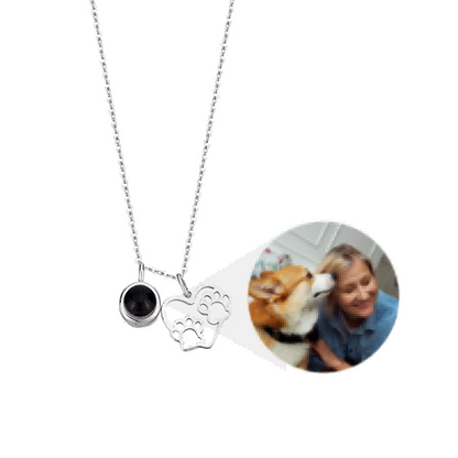 Custom Photo Necklace with Two Lovely Paw