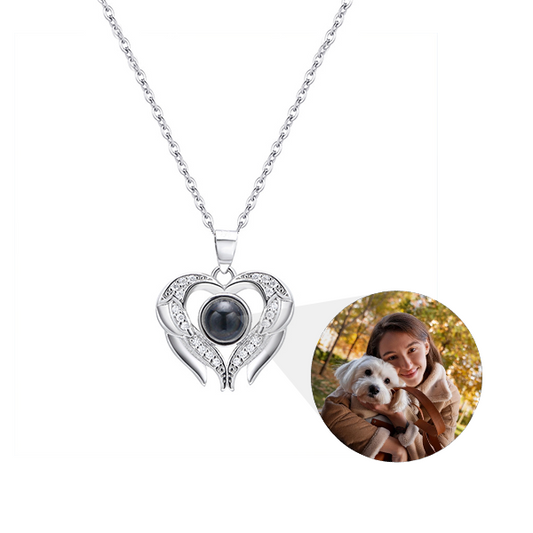 Loving Wings Necklace with Hidden Photo for Memorials