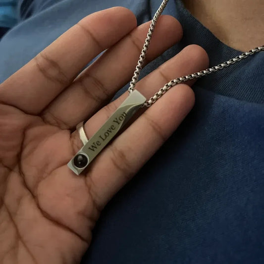 Bar Photo Necklace with Love Note