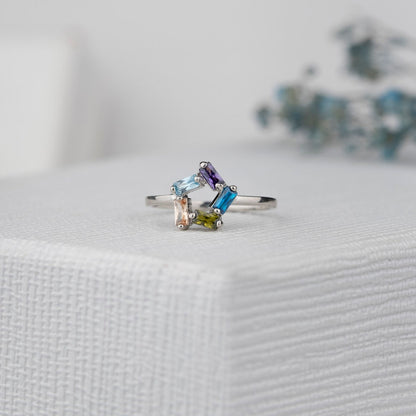 Customizable 3-6 Baguette Birthstone Ring