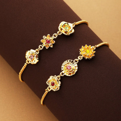 Personalized 1-8 Birth Flowers Bracelet