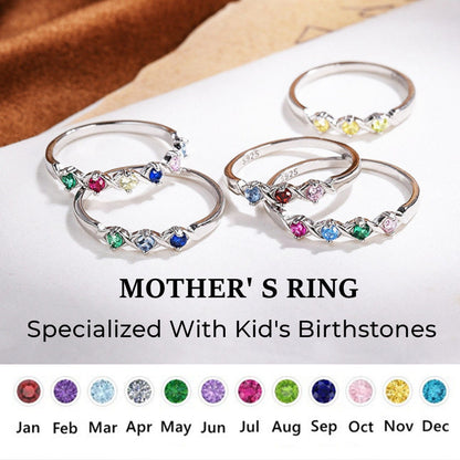 Custom Birthstones XOXO Ring With 1-6 Birthstones