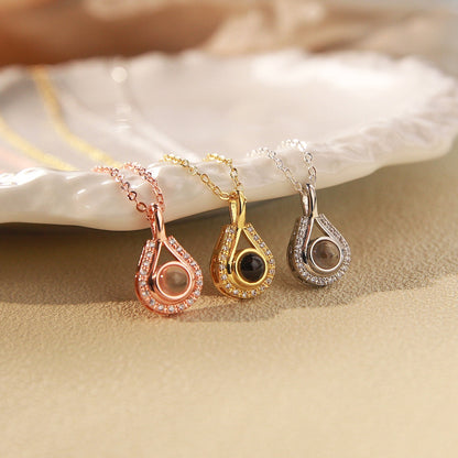 Personalized Teardrop-Shaped Photo Necklace For Her