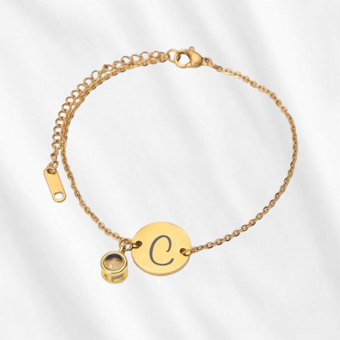 Custom Initial and Photo Bracelet