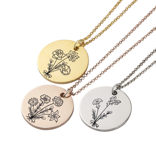 2-5 Birth Flowers Bouquet Necklace