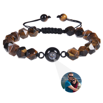 Irregular Organic Stone Bracelet with Hidden Photo