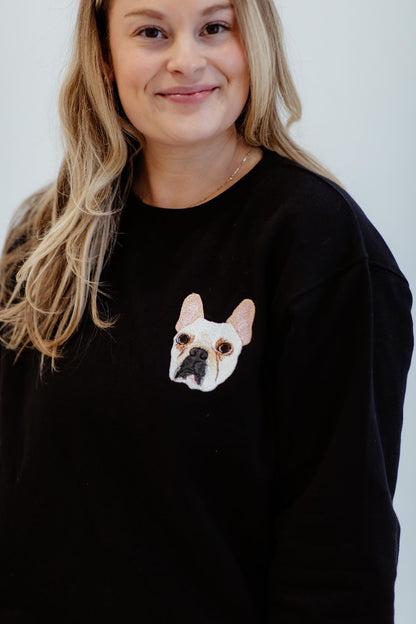 Custom Embroidered Pet Portrait Sweatshirt