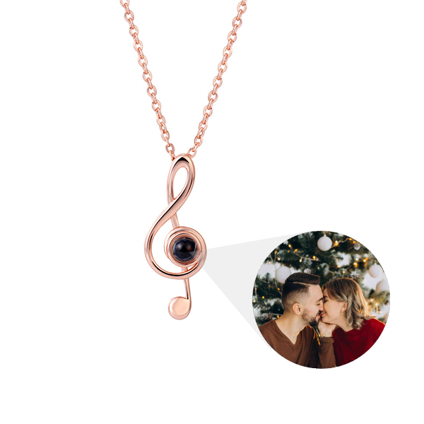 Musical Note Necklace With Photo Inside