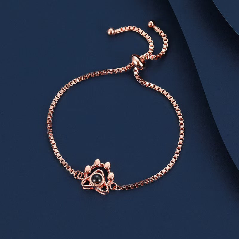 Custom Paw Necklace with Hidden Photo