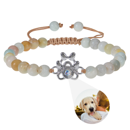 Personalized Paw Photo Beaded Bracelet